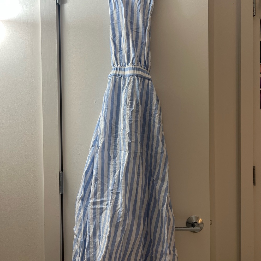 Blue and White Striped Dress
